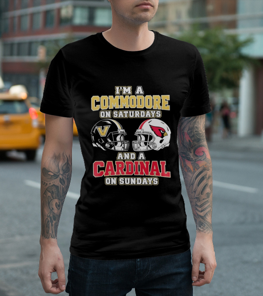 I'm A Commodore On Saturdays And A Cardinal On Sundays Football Helmets T-Shirt