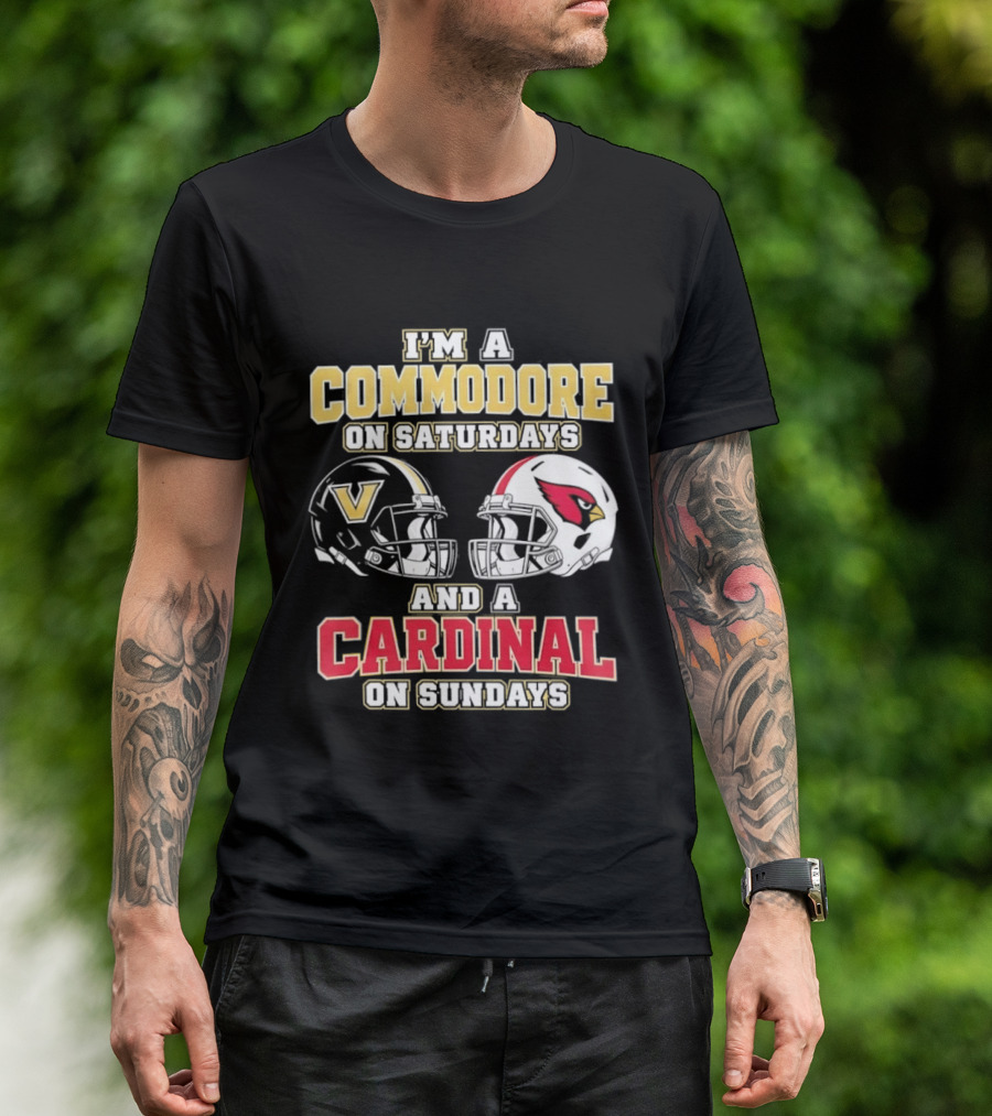 I'm A Commodore On Saturdays And A Cardinal On Sundays Football Helmets T-Shirt