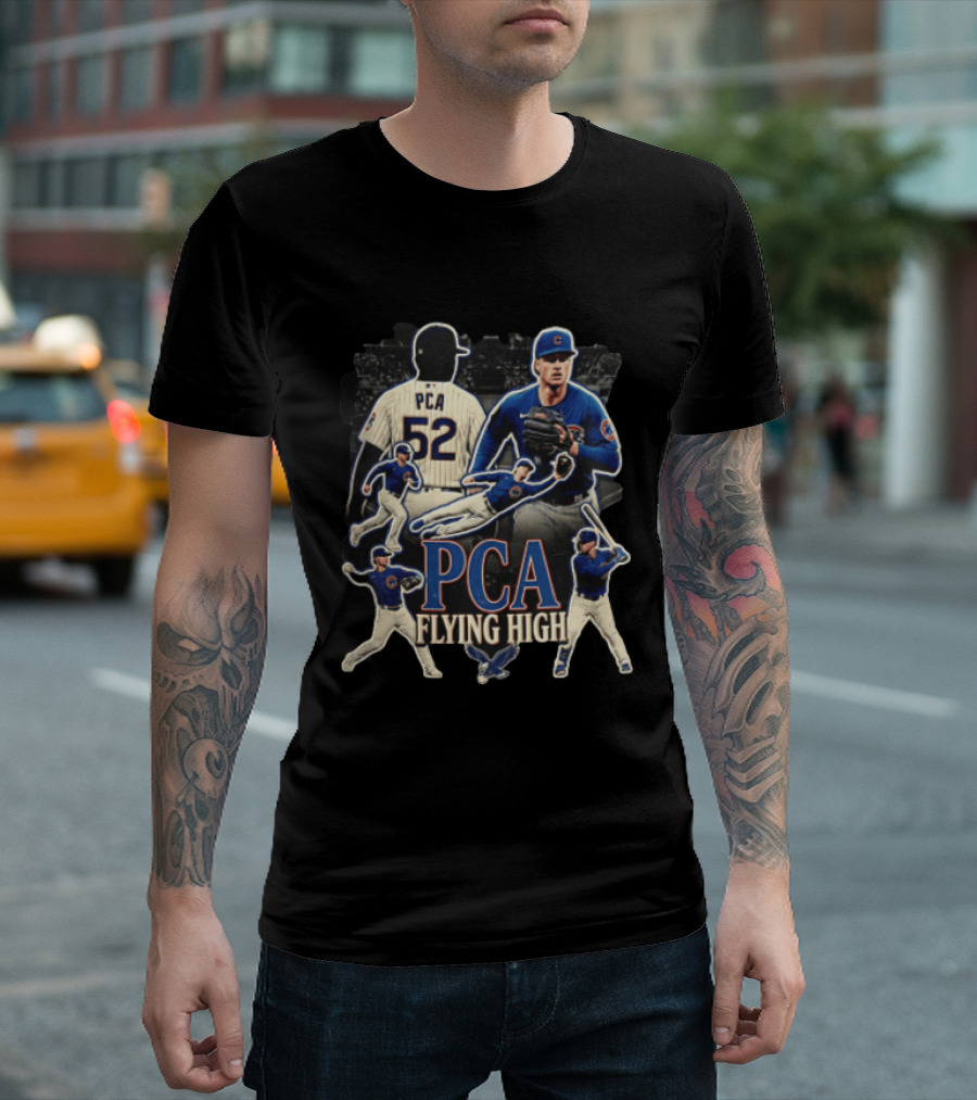 PCA Flying High Chicago Cubs Pete Crow Armstrong Multiple Action Poses T-Shirt