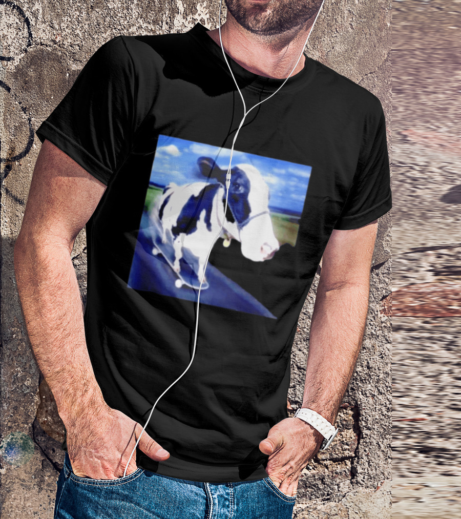 Cow Skateboarding Adventure On Open Road T-Shirt