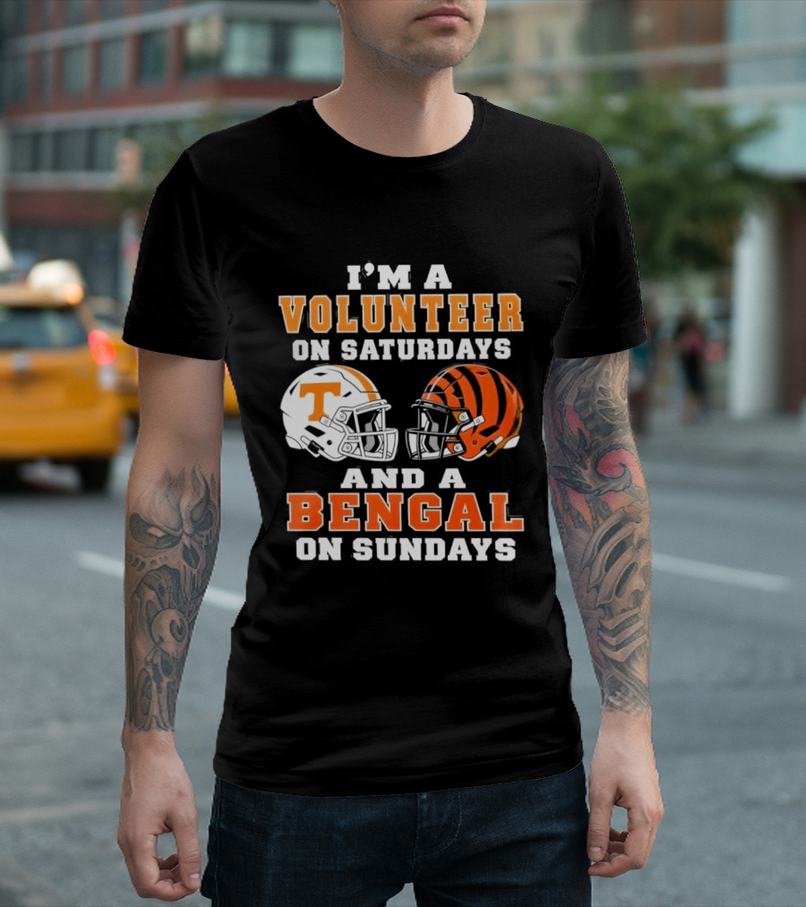 Volunteer On Saturdays Bengal On Sundays Football Helmets T-Shirt