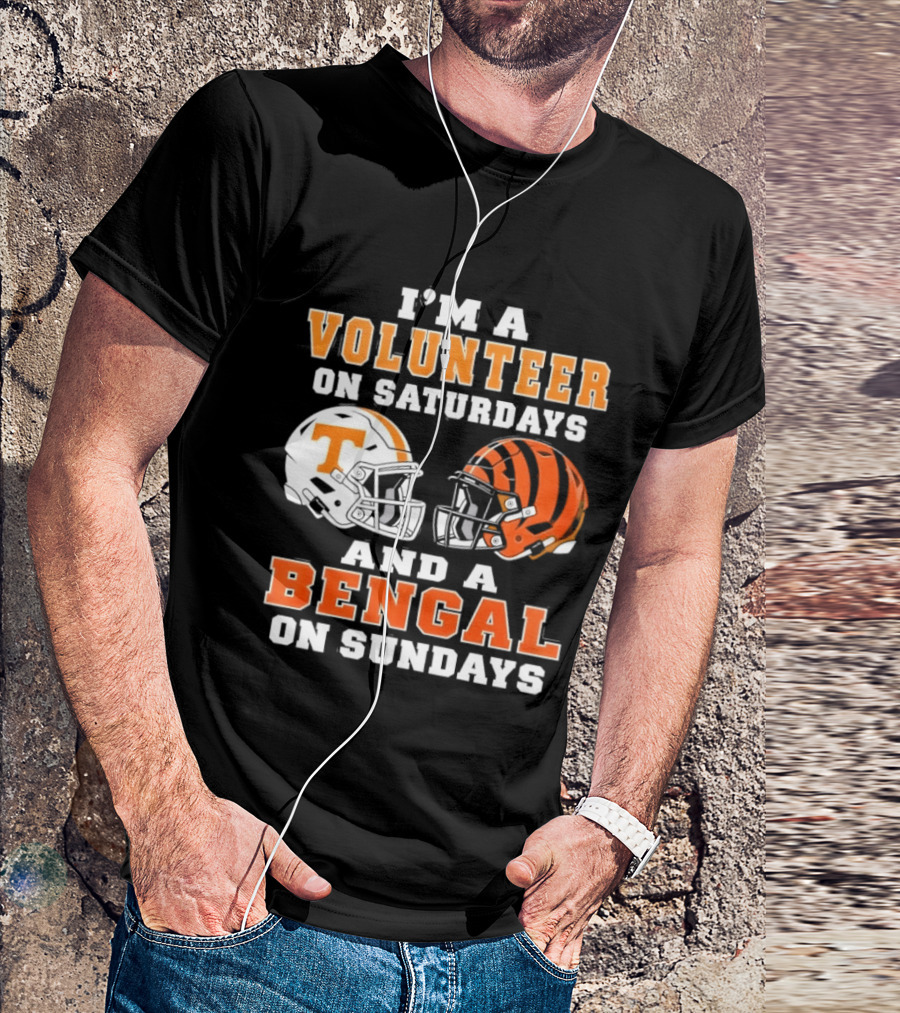 Volunteer On Saturdays Bengal On Sundays Football Helmets T-Shirt