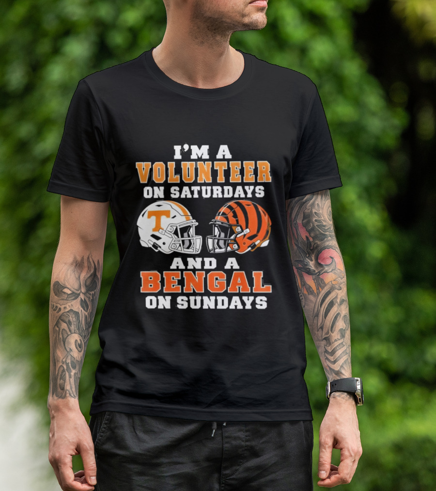 Volunteer On Saturdays Bengal On Sundays Football Helmets T-Shirt