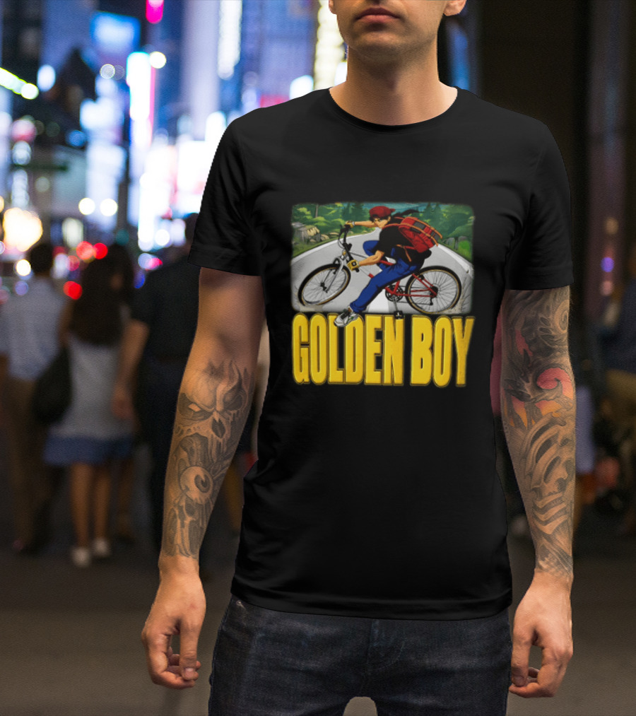 Golden Boy Kintaro Oe 1995 2025 Anime Boy Riding Bicycle Backpack T-Shirt