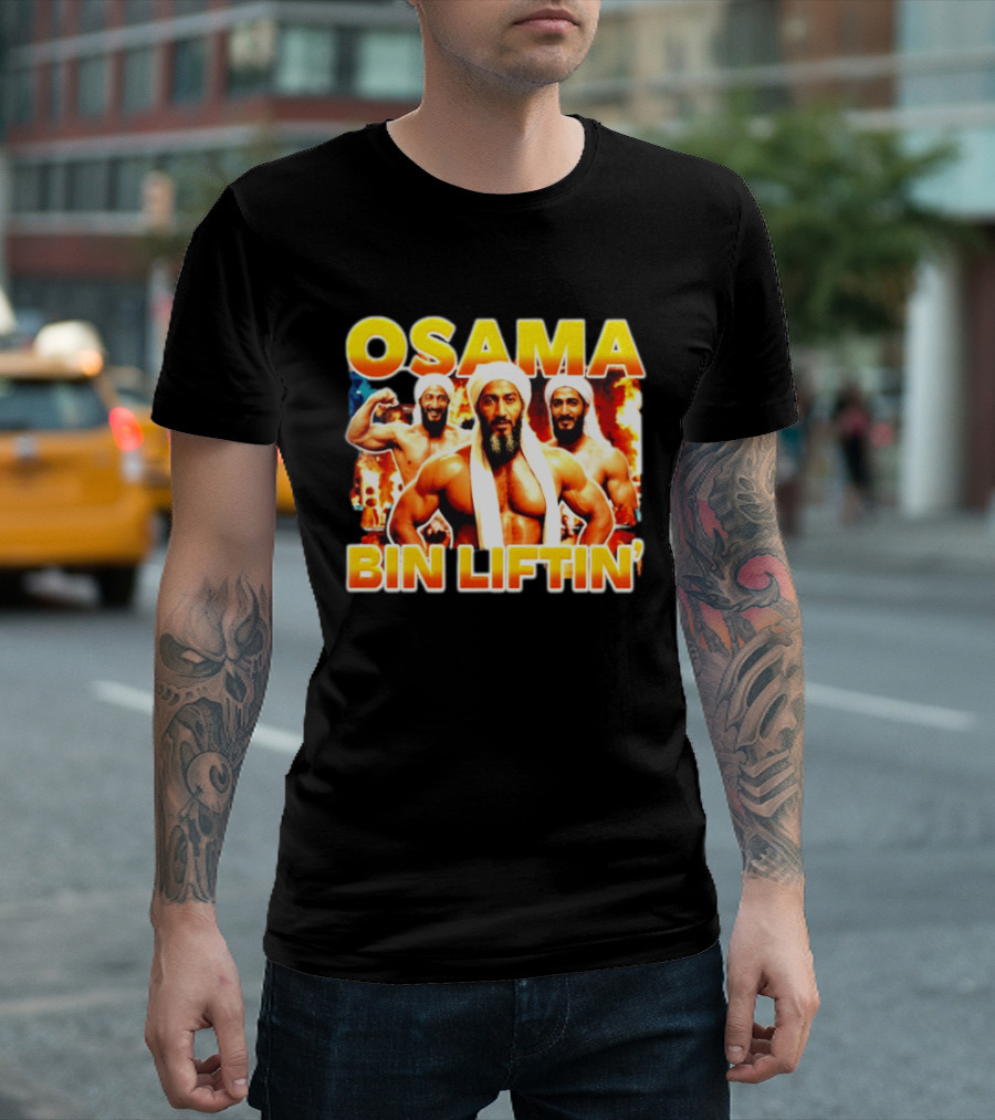 Osama Bin Liftin' Muscular Trio With Turbans And Explosive T-Shirt