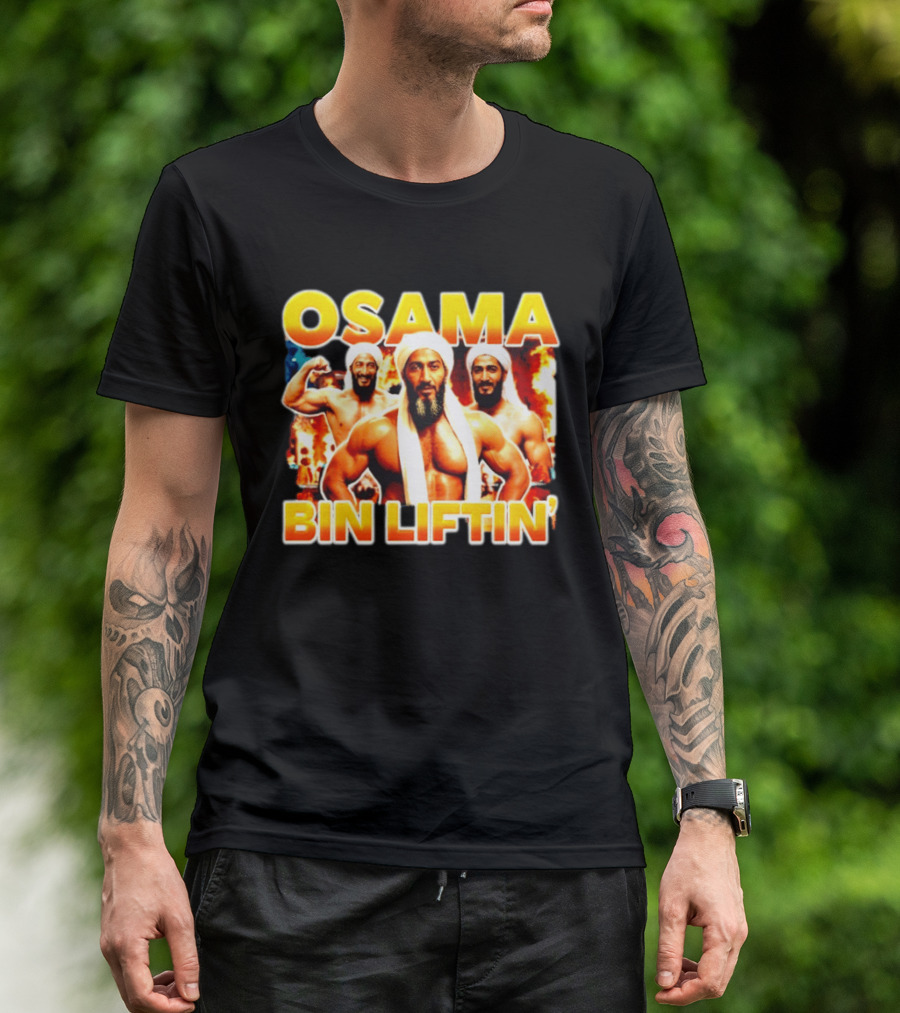 Osama Bin Liftin' Muscular Trio With Turbans And Explosive T-Shirt
