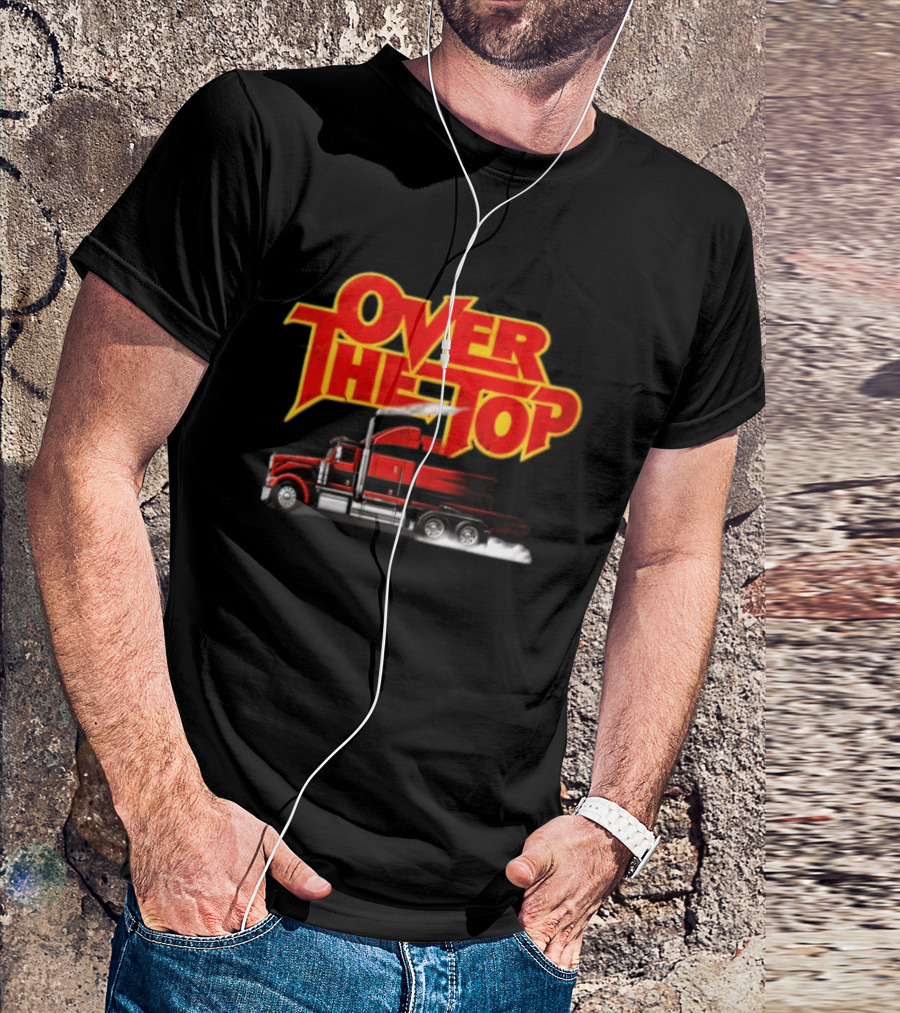 Over The Top Red Black Semi Truck Speeding T-Shirt