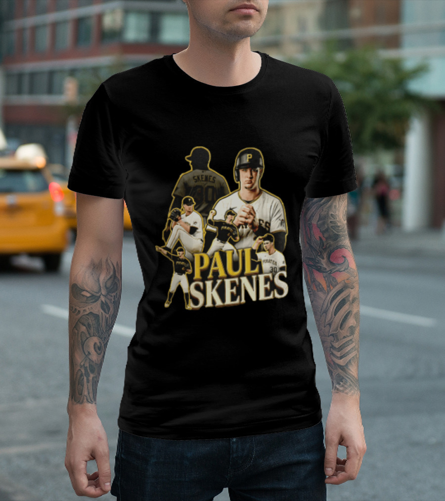 Pittsburgh Pirates Paul Skenes Jersey Pitching Fielding Action T-Shirt
