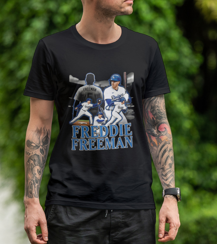Los Angeles Dodgers Freddie Freeman Baseball Player Action Shots T-Shirt