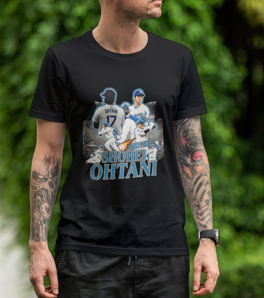 Los Angeles Dodgers Shohei Ohtani Shotime Multiple Baseball Poses T-Shirt