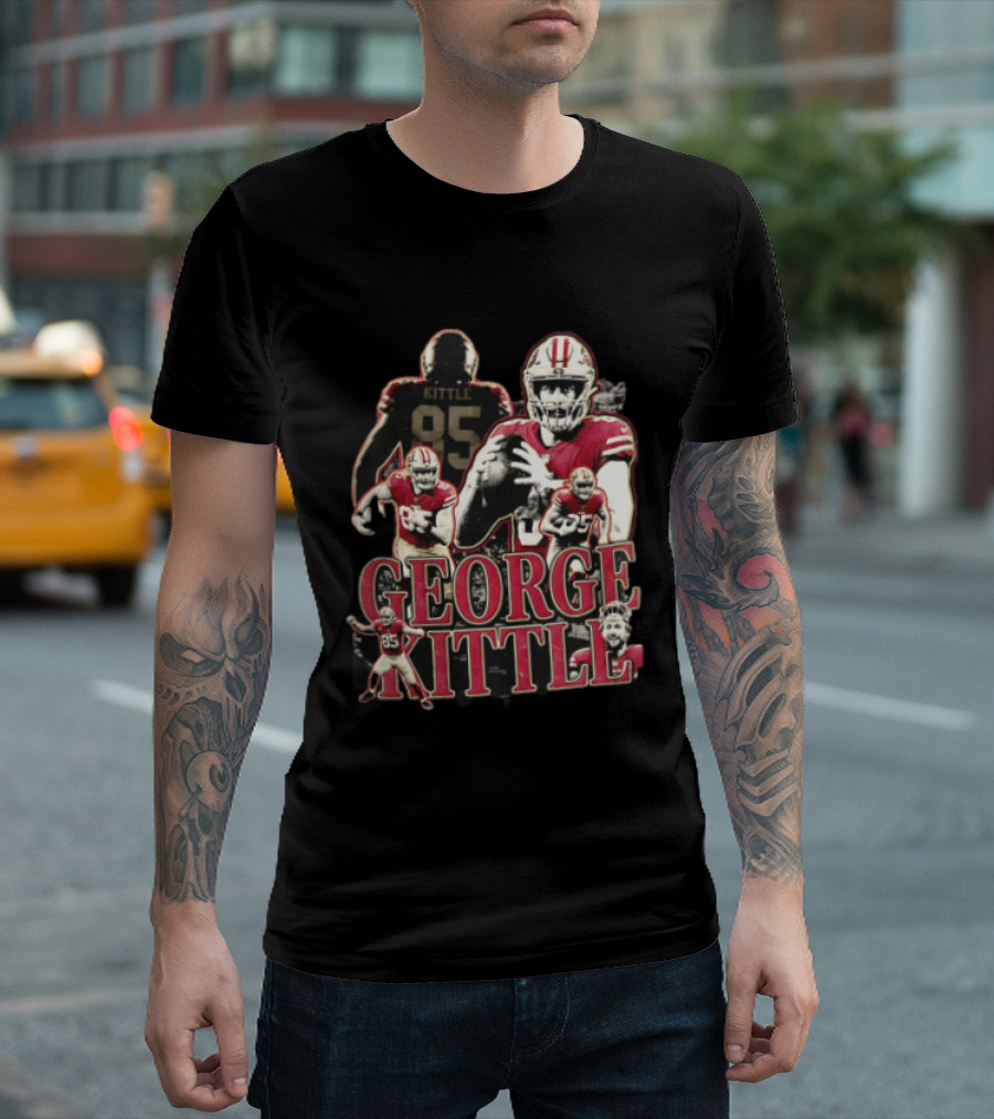 San Francisco 49ers George Kittle Number 85 Football Collage T-Shirt