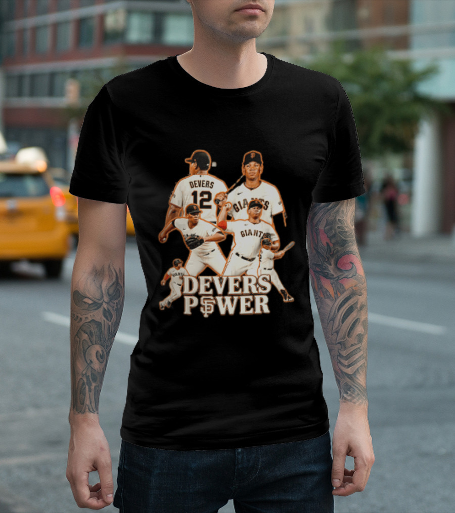 San Francisco Giants Devers Power Baseball Player Action Poses T-Shirt