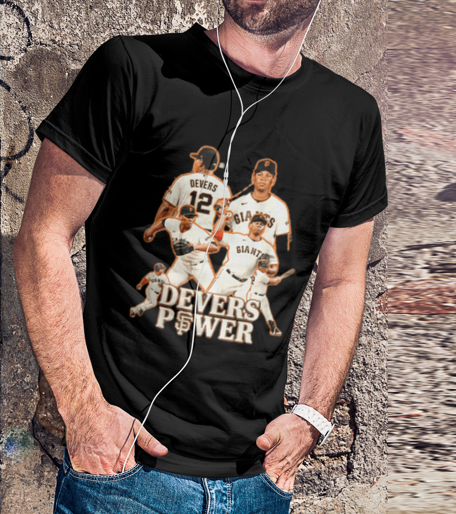 San Francisco Giants Devers Power Baseball Player Action Poses T-Shirt
