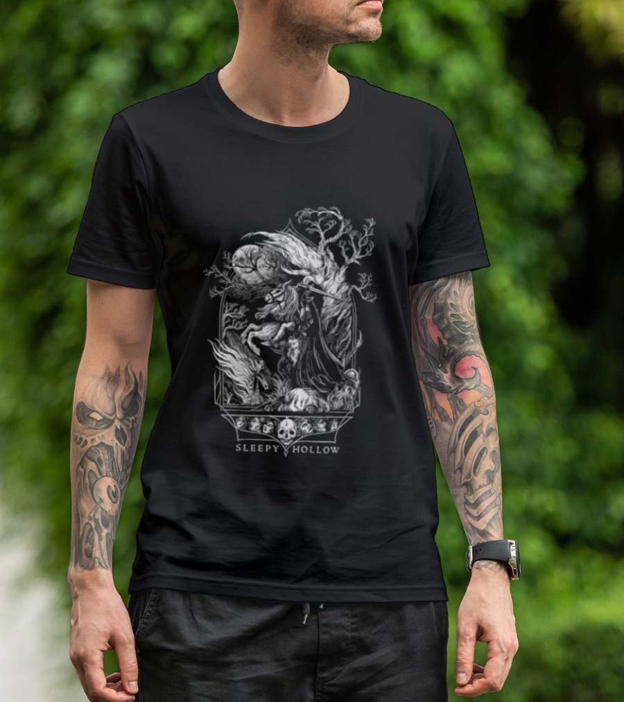 Sleepy Hollow Tree Of The Dead Ghostly Landscape T-Shirt