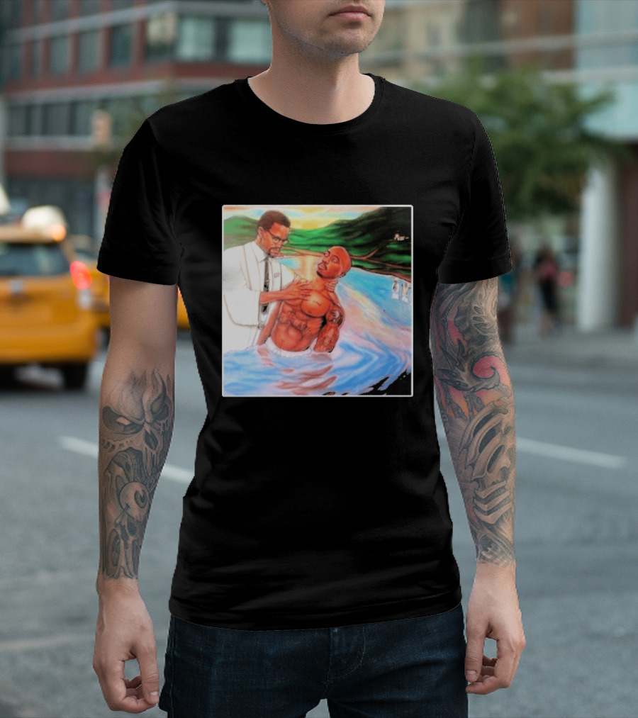 Tupac Shakur Baptism Imagery With Spiritual Symbolism T-Shirt