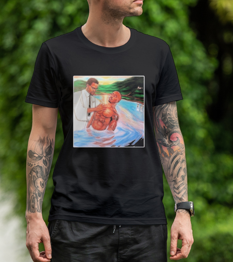 Tupac Shakur Baptism Imagery With Spiritual Symbolism T-Shirt