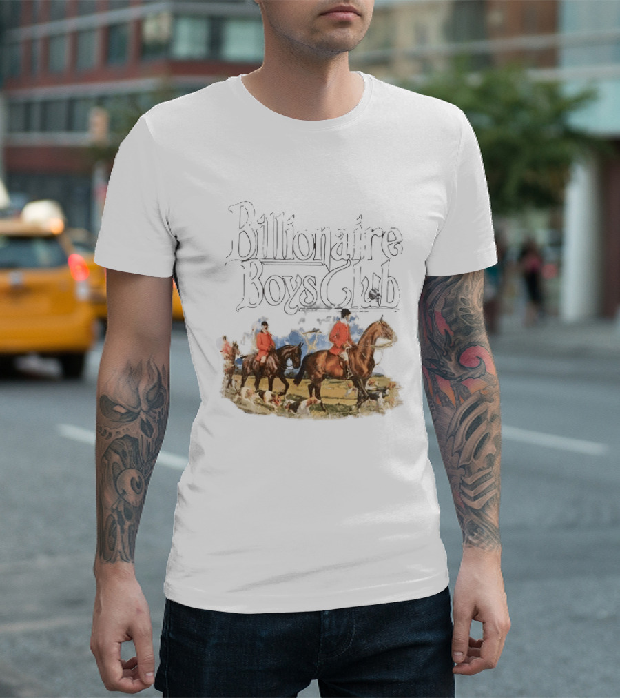 Billionaire Boys Club Equestrian Scene With Hunting Riders And Dogs T-Shirt