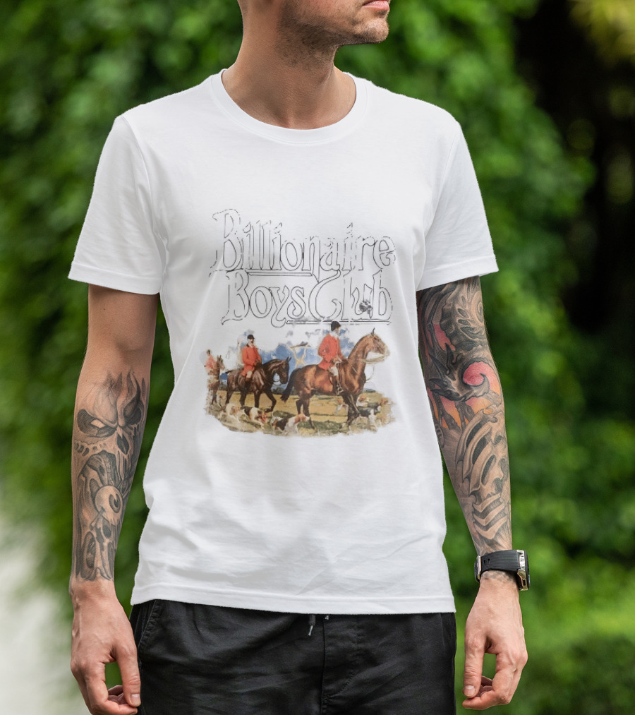Billionaire Boys Club Equestrian Scene With Hunting Riders And Dogs T-Shirt