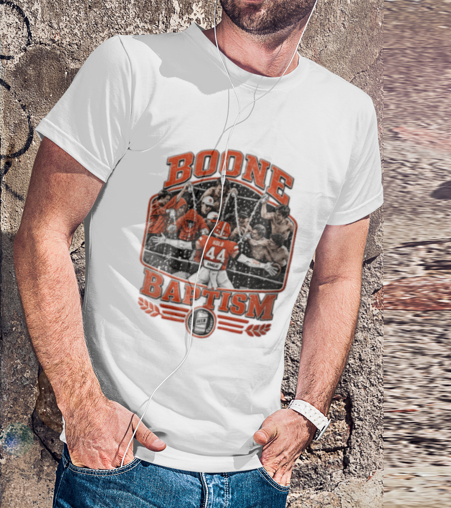 Boone Baptism Kolb Douglas Football Players Spraying Beer Celebration T-Shirt