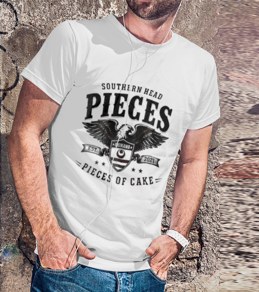 Southern Head Pieces Bald Eagle Spreading Wings Shield Pieces Of Cake 2021 T-Shirt