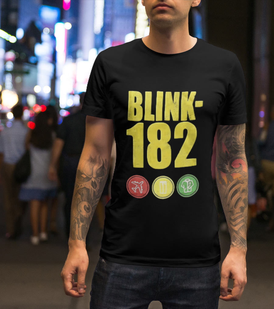 Blink 182 Yellow Airplane Glass T-Shirt