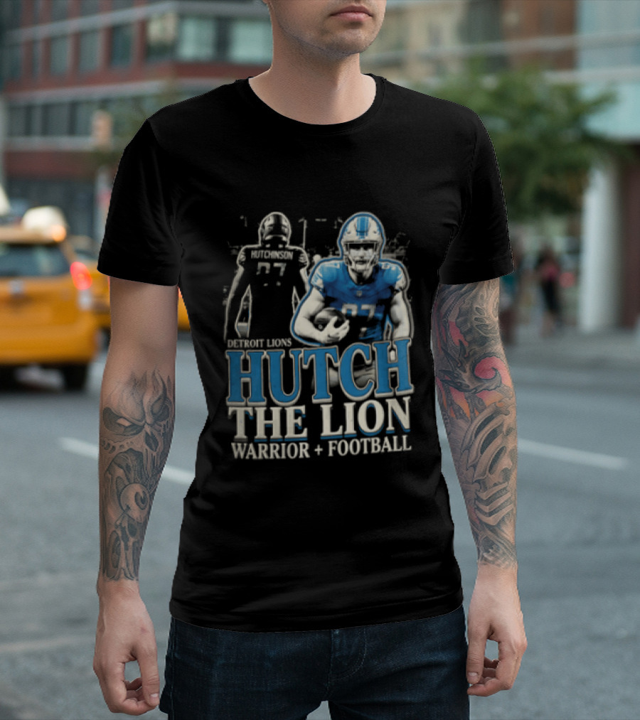 Detroit Lions Hutch The Lion Warrior Football T-Shirt