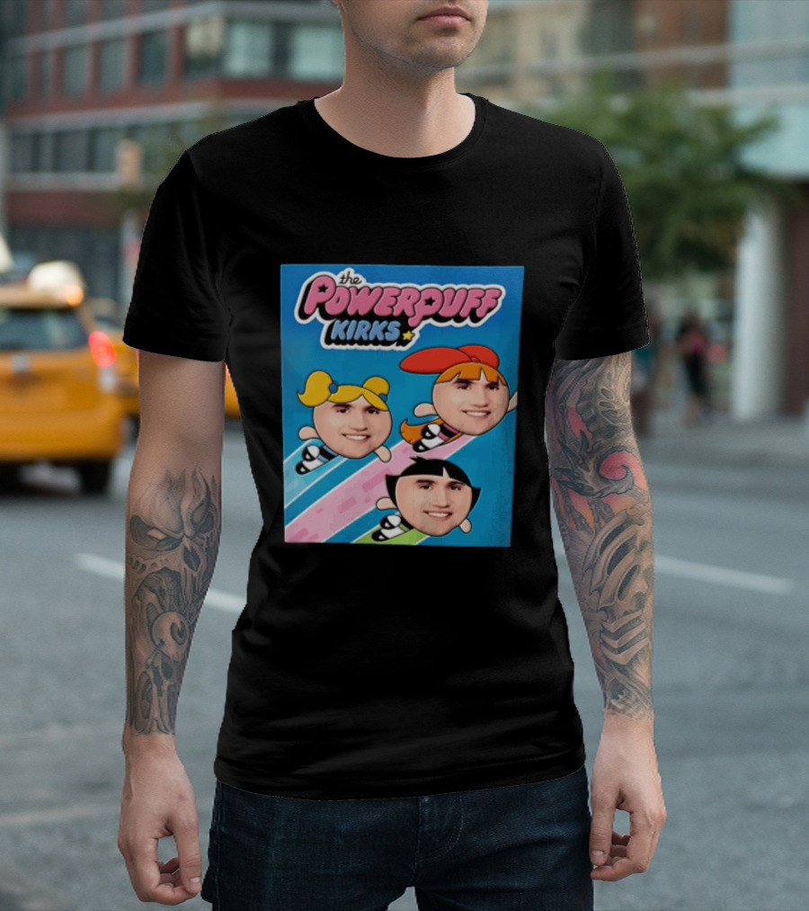 The Powerpuff Kirks Cartoon Characters Flying Faces T-Shirt