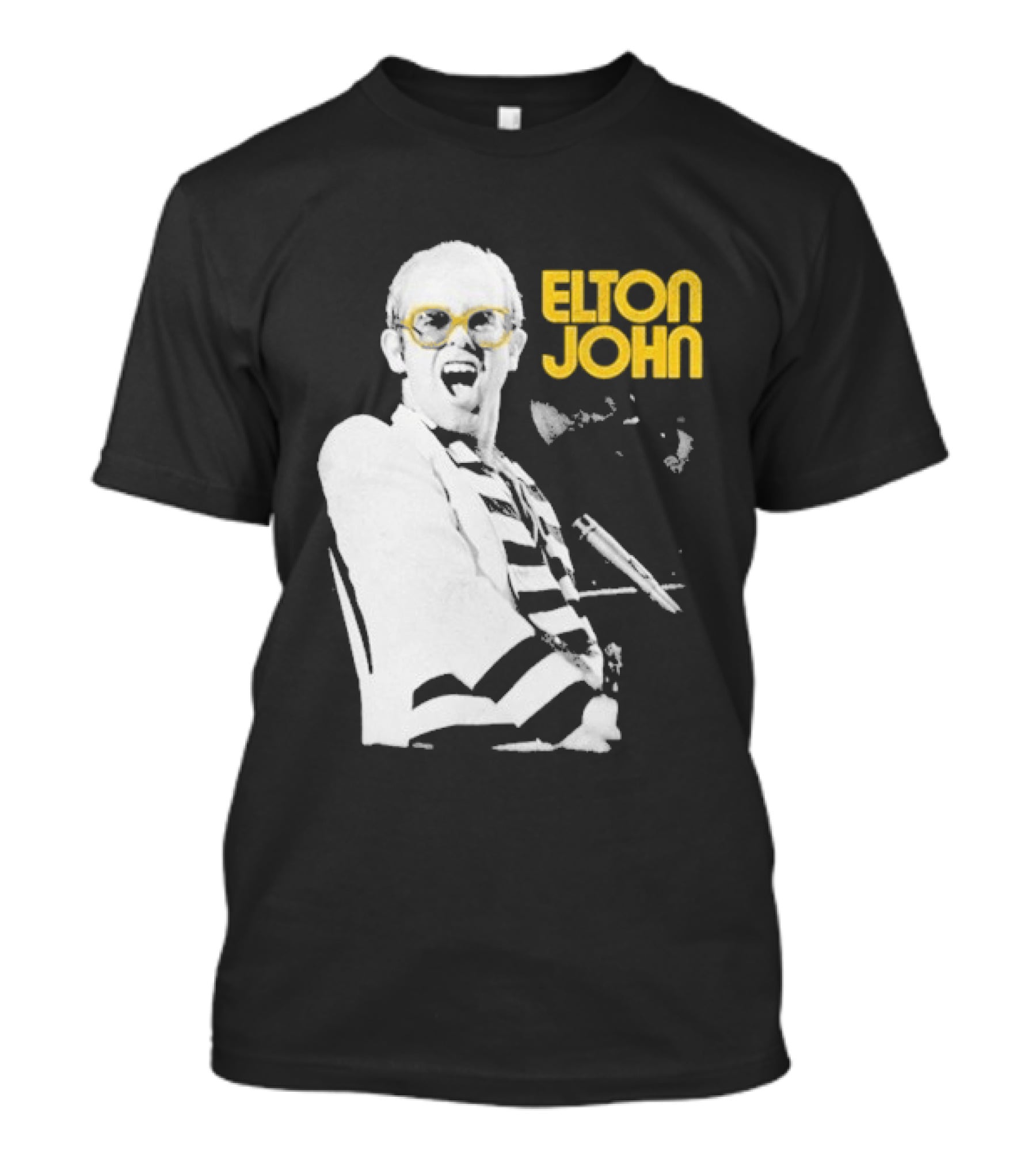 Elton John Classic Concert Series Iconic Glasses And Microphone T-Shirt