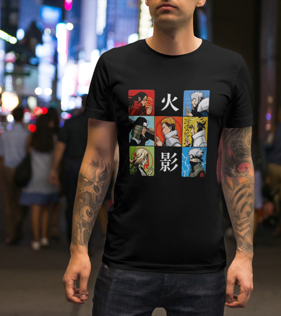 Naruto Leaf Village Hokage Characters Japanese T-Shirt