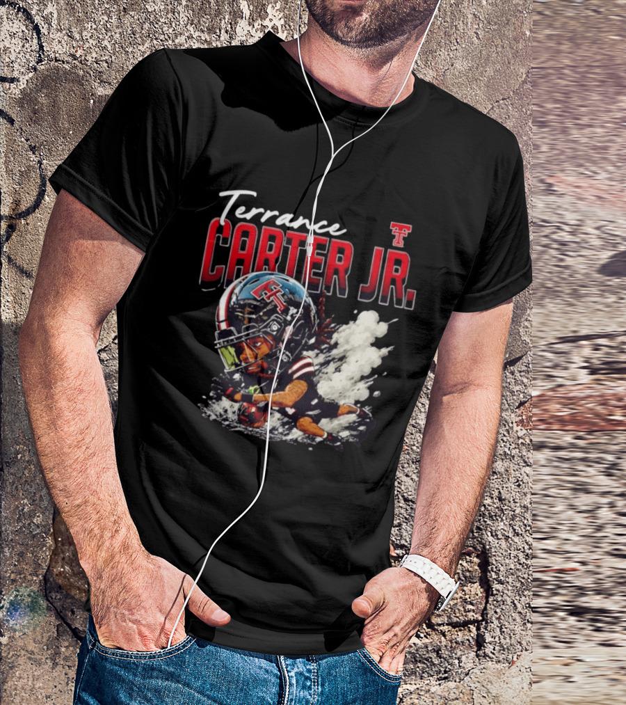 Terrance Carter Jr Texas Tech Red Raiders NCAA Football Bobblehead Caricature T-Shirt