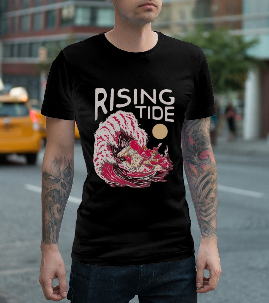 Rising Tide The Great Wave Off Kanagawa Samurai Rider T-Shirt