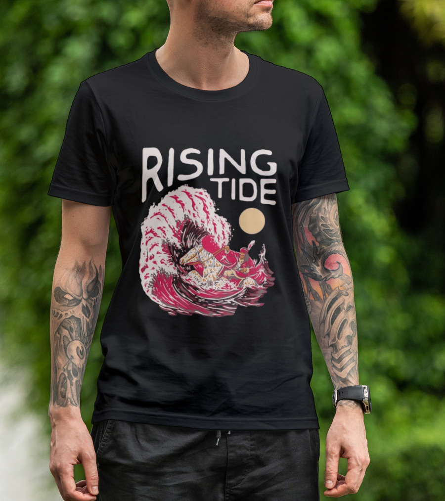Rising Tide The Great Wave Off Kanagawa Samurai Rider T-Shirt