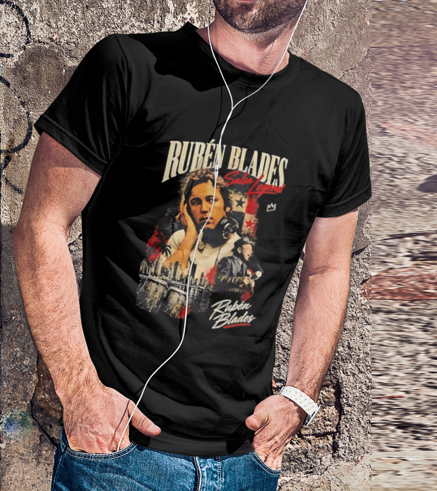 Rubén Blades Salsa Legend Panama City Skyline Musical Legacy T-Shirt