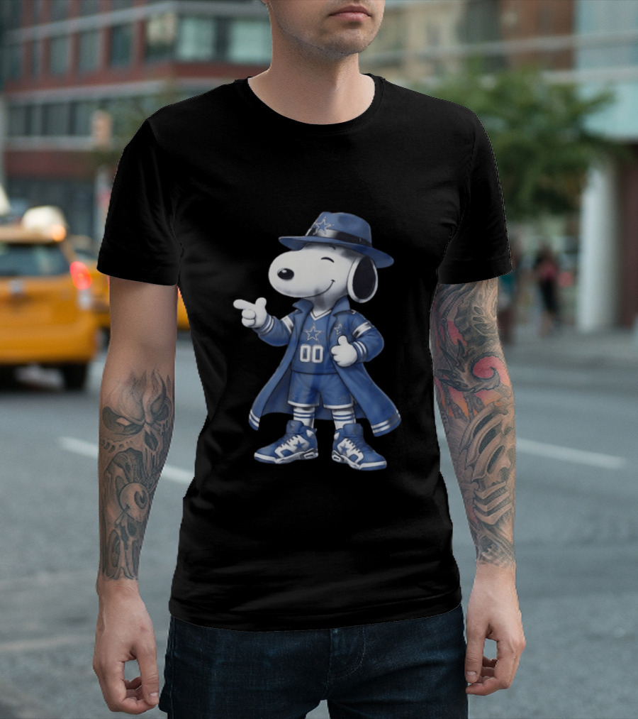 Snoopy Dallas Cowboys 00 Jersey Peanuts Character NFL Team Fan T-Shirt