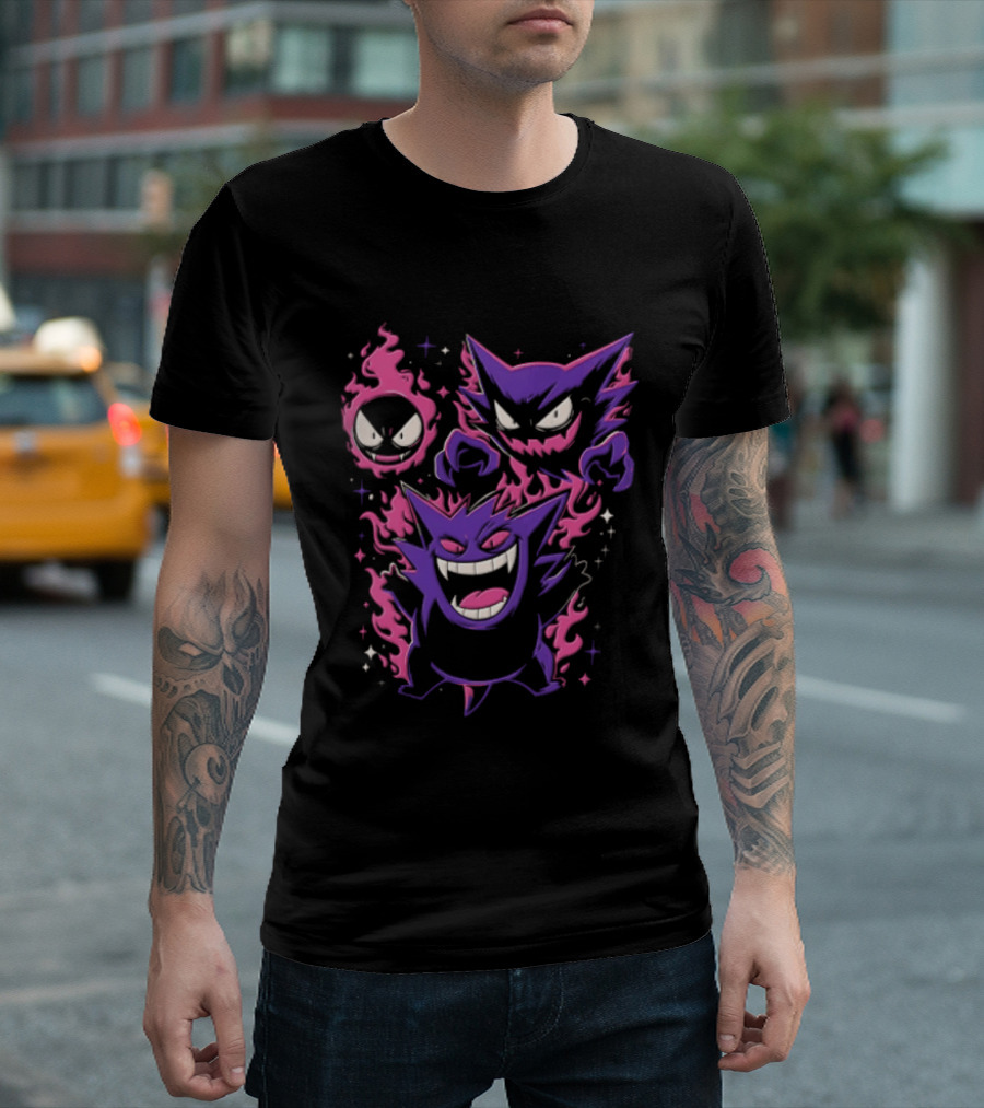 Terror Gang Gengar Haunter Gastly Pokemon Flame T-Shirt