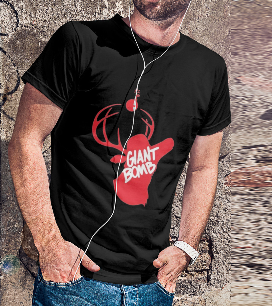 Giant Bomb Red Deer Antlers With Bomb T-Shirt