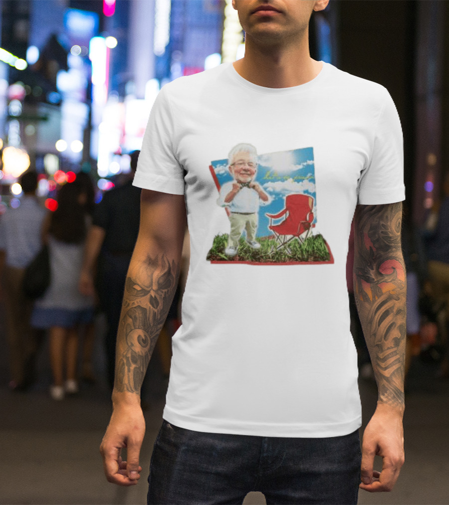 John Chungus Store The John Chungus Show Red Chair And Bowtie Outdoors Clouds Blue Sky T-Shirt