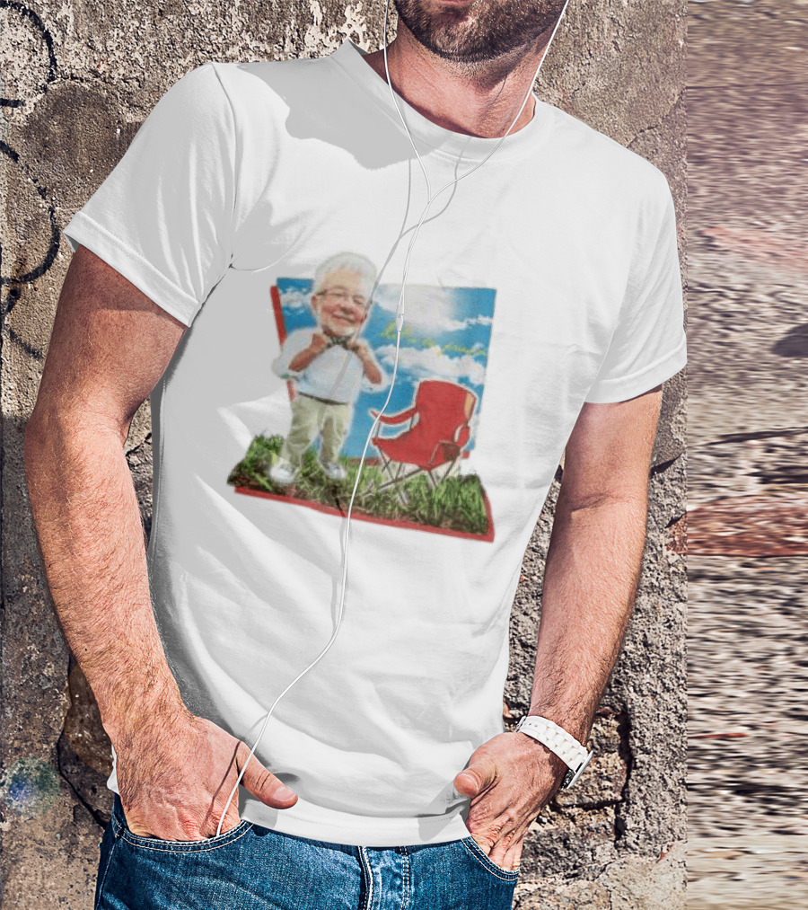 John Chungus Store The John Chungus Show Red Chair And Bowtie Outdoors Clouds Blue Sky T-Shirt