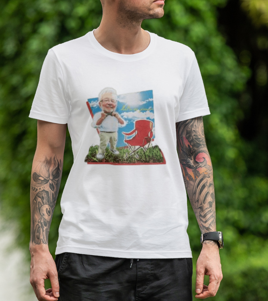 John Chungus Store The John Chungus Show Red Chair And Bowtie Outdoors Clouds Blue Sky T-Shirt
