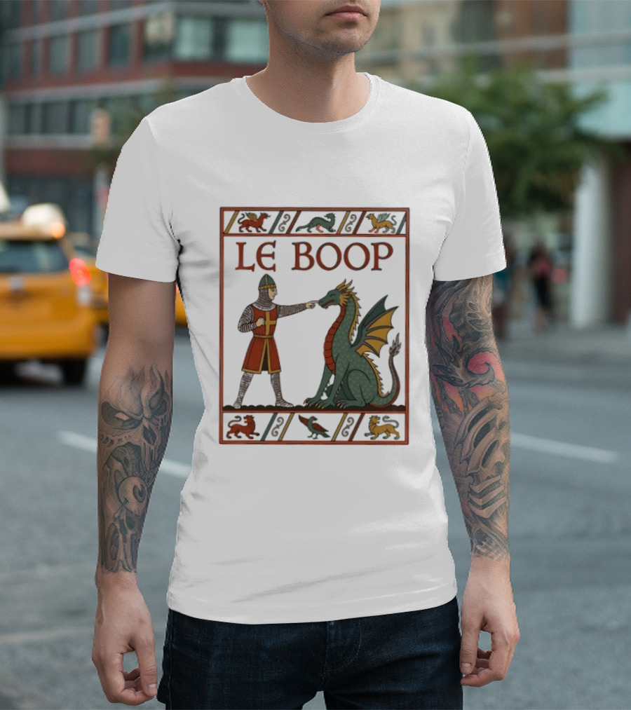 Le Boop Dragon And Knight Nostalgia Fantasy T-Shirt
