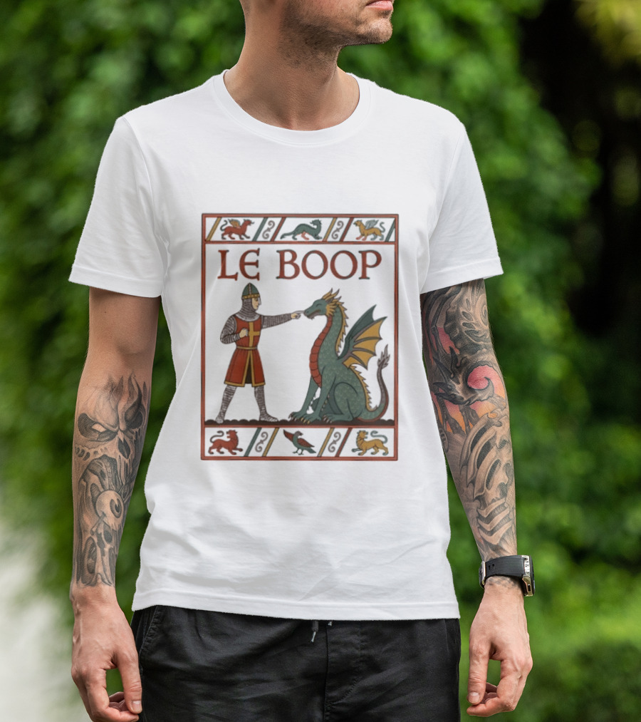 Le Boop Dragon And Knight Nostalgia Fantasy T-Shirt