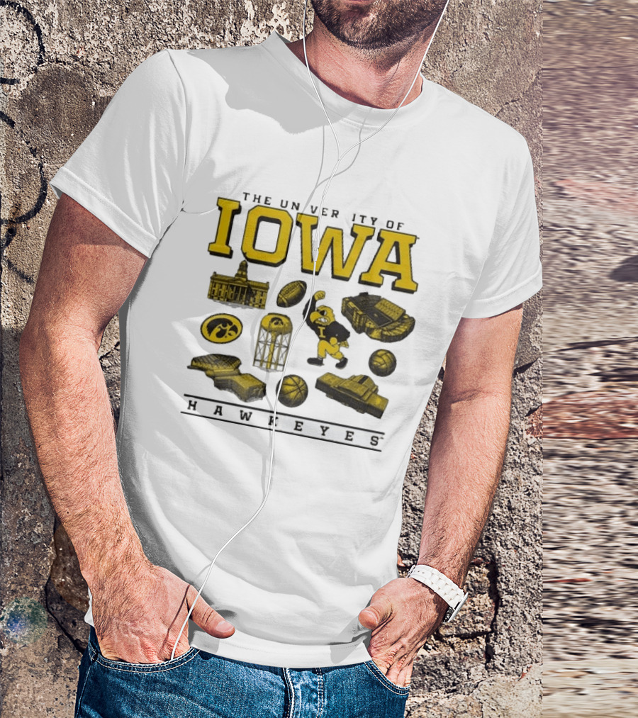 The University Of Iowa Hawkeyes Football Iconography Island T-Shirt