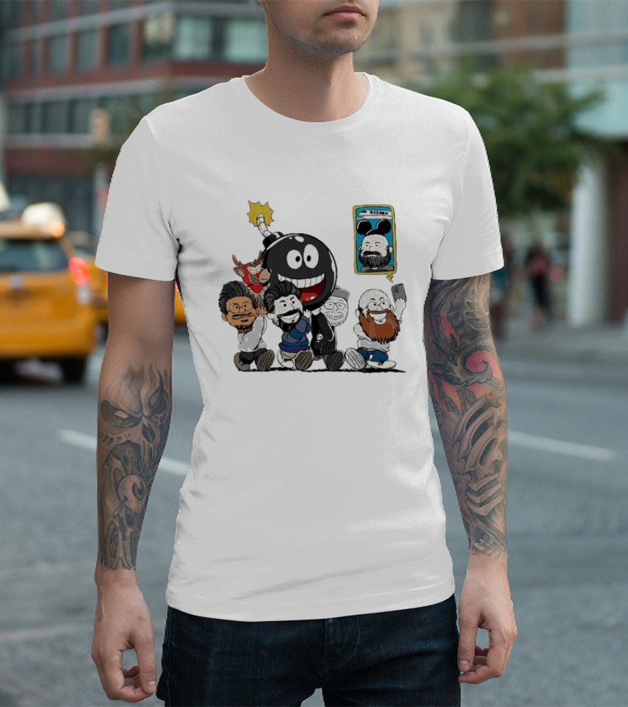 We Bought A Bomb Cartoon Characters With Deer And Giant Bomb T-Shirt