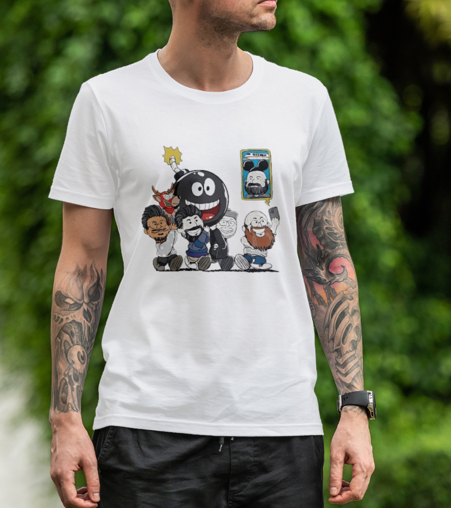 We Bought A Bomb Cartoon Characters With Deer And Giant Bomb T-Shirt