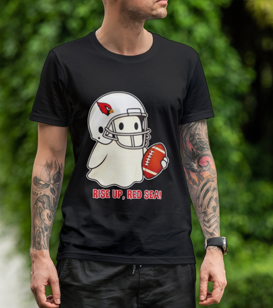Arizona Cardinals Ghost Football Halloween Rise Up Red Sea 2026 T-Shirt