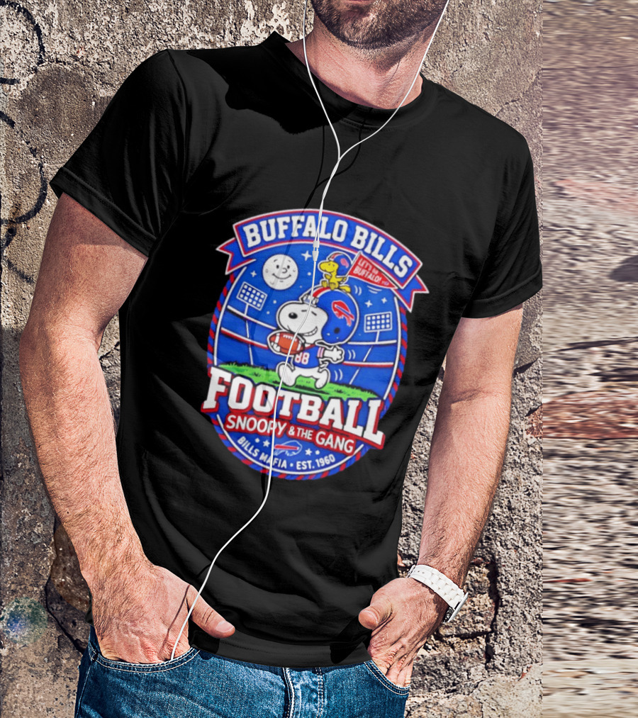 Buffalo Bills Football Snoopy & The Gang Bills Mafia Est 1960 Let's Go Buffalo T-Shirt