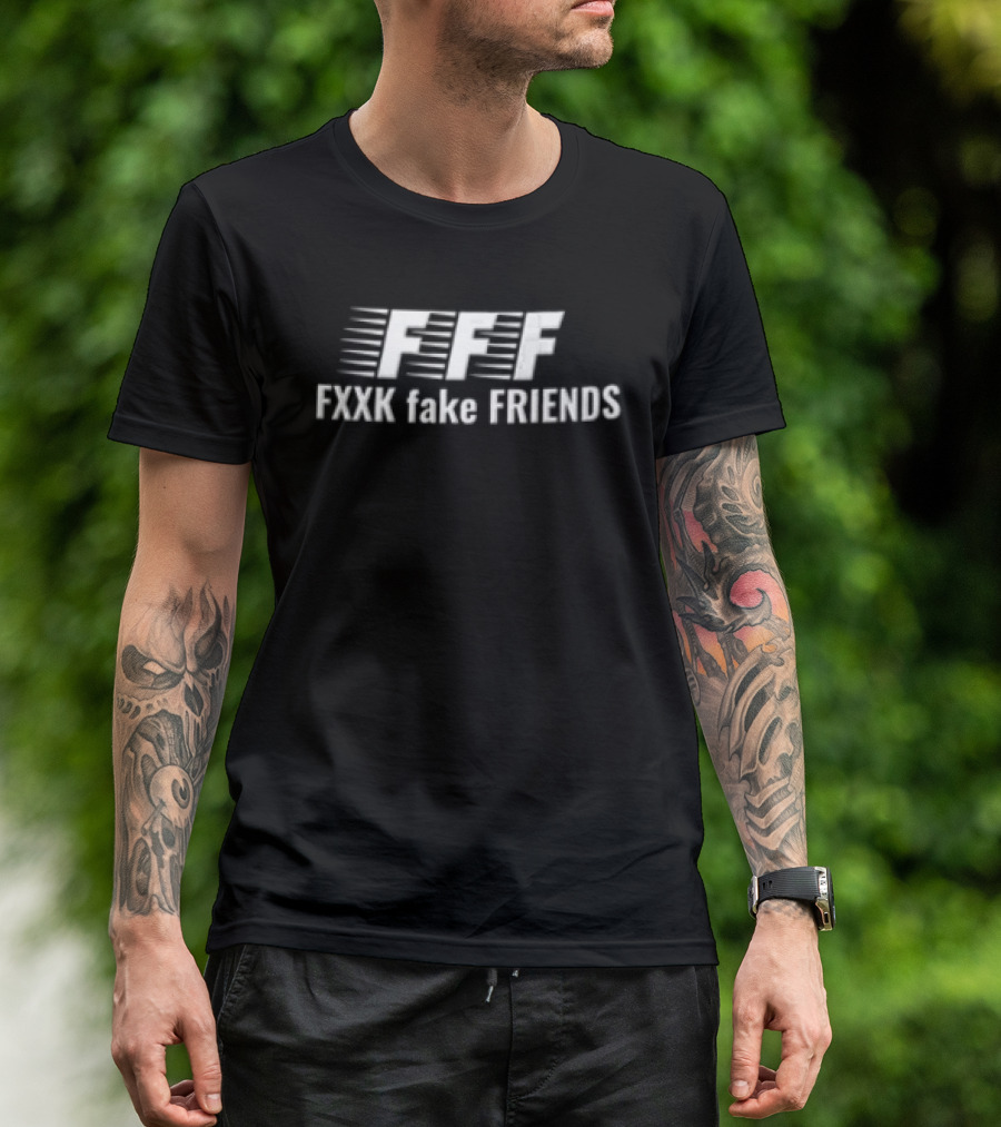 FFF Fxxk Fake Friends White Motion Blur Effect T-Shirt