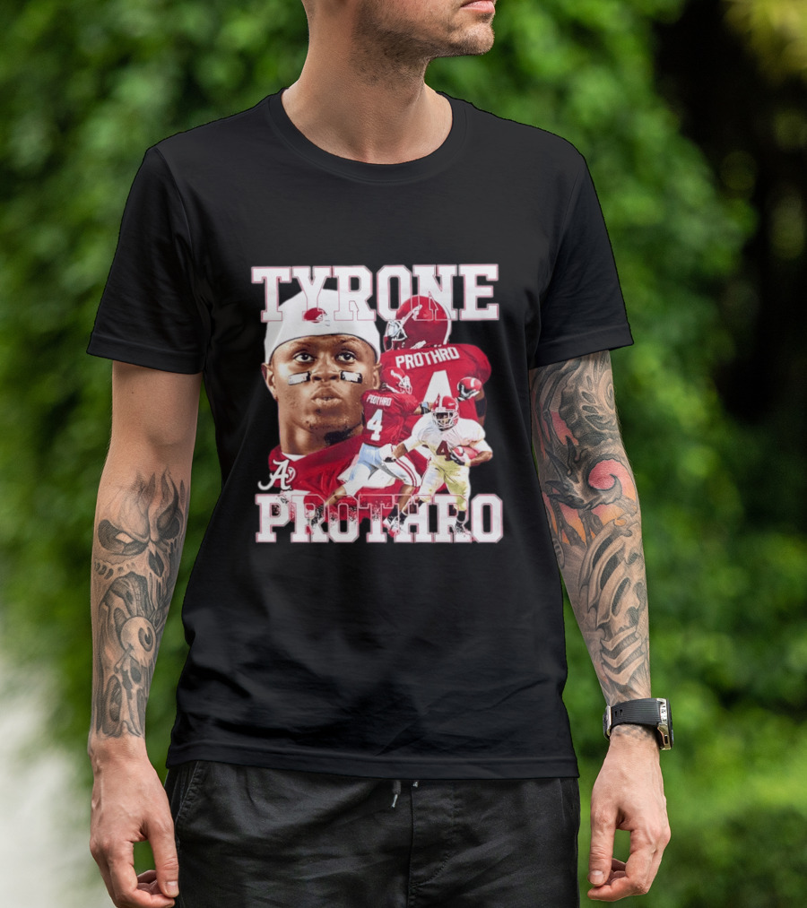Football Alumni Alabama Crimson Tide Tyrone Prothro Player Collage Athletics T-Shirt