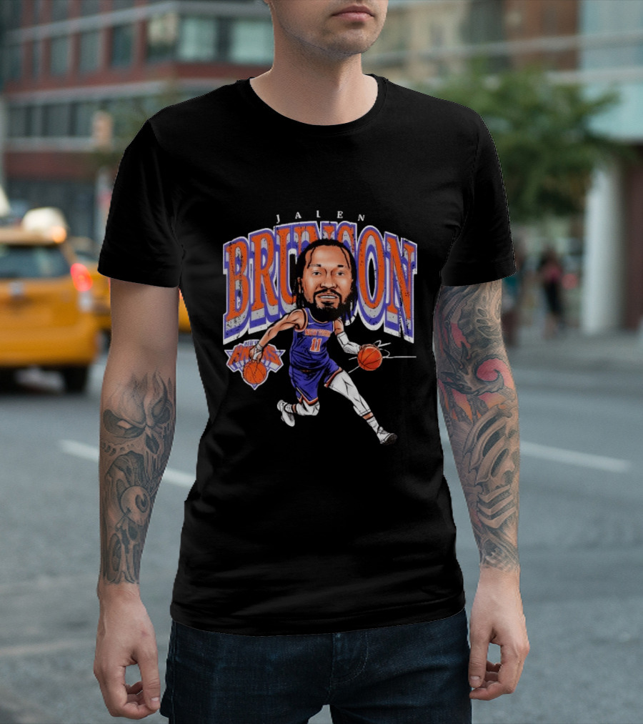 Jalen Brunson 11 New York Knicks Basketball Cartoon T-Shirt