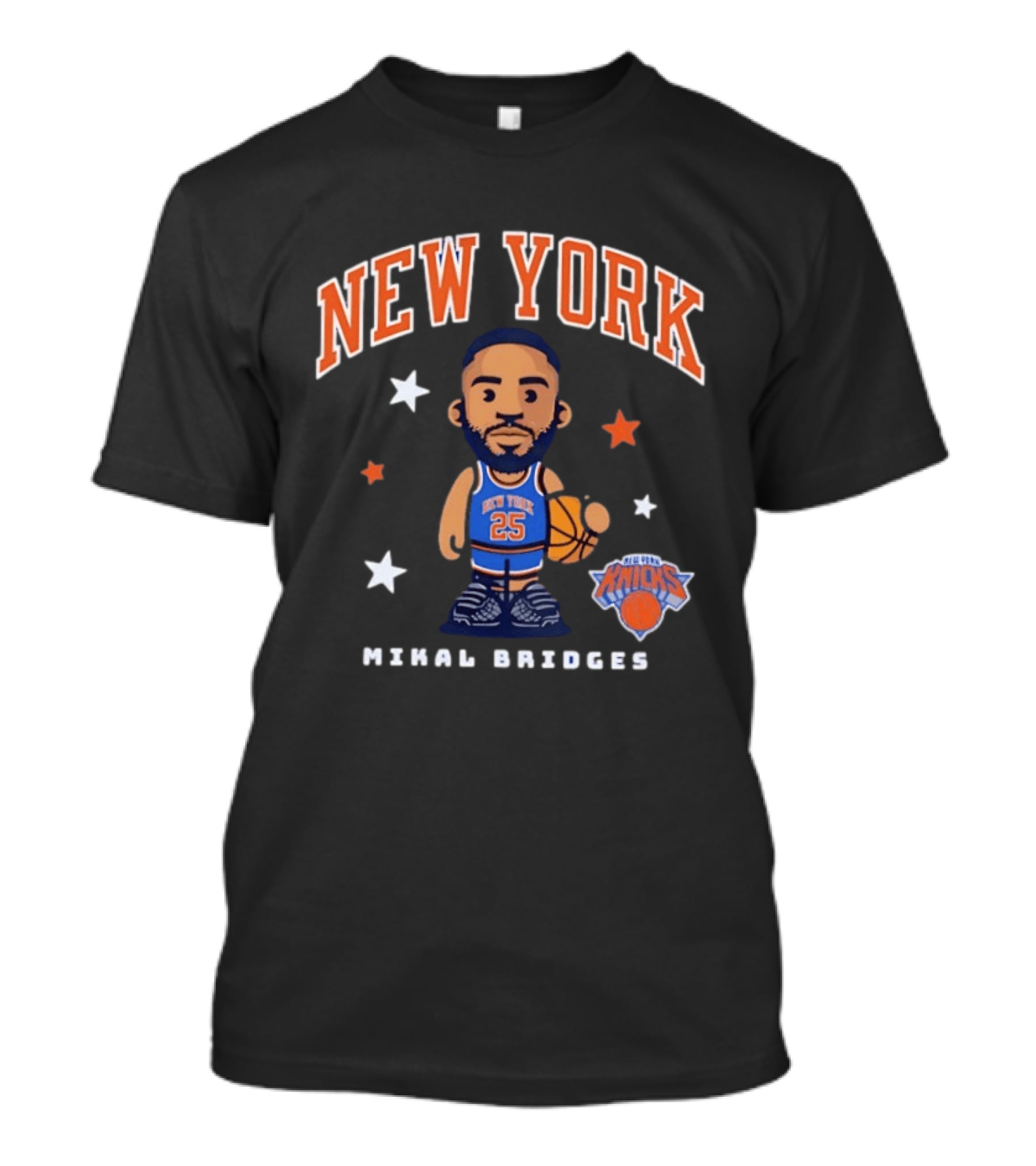 New York Knicks Mikal Bridges Basketball 25 T-Shirt